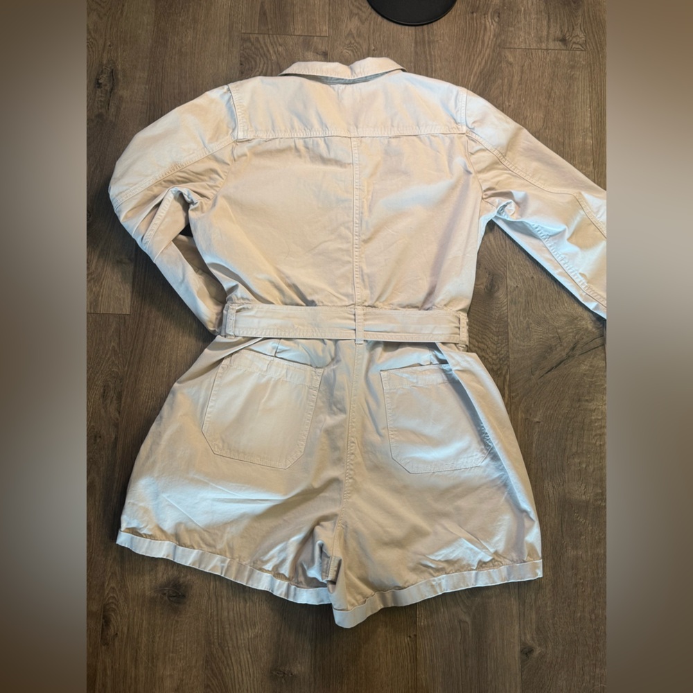 J. Crew Foundry Utility Cream Belted Jumpsuit Romper - Picture 5 of 5
